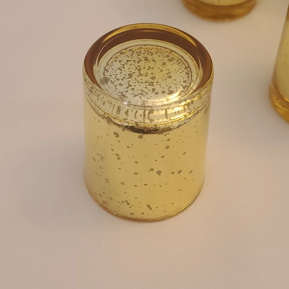 NWOT 10 Gold Candle Holders w/ Candles